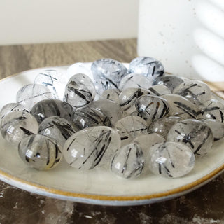 High quality Black Tourmaline in quartz tumbled