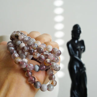 Dark Flower Agate bead bracelet