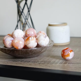 Pink Flower Agate Small Sphere