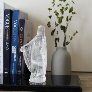 Natural Clear Quartz Virgin Mary carving