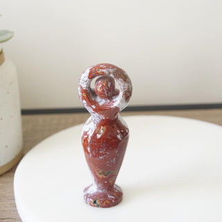Redish Ocean Jasper Goddess Carving