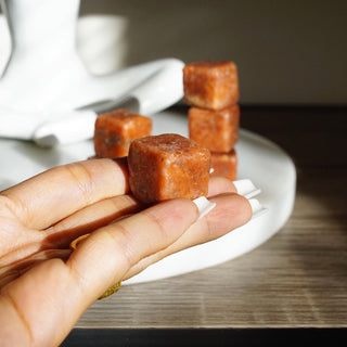 Orange Sunstone small Cube