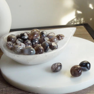 Dark Flower Agate Tumbled