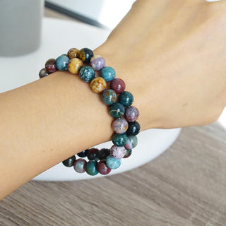 High Quality Colorful Ocean Jasper Beads Bracelet