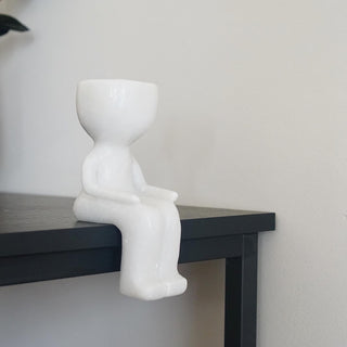 White Aventurine Edge Table Cuphead figure carving