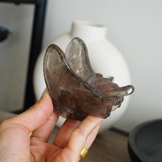 Smoky Quartz Butterfly Carving