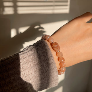 Peach Moonstone Pixiu Bracelet