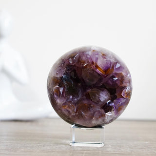 Rare Rutile Amethyst Geode Sphere
