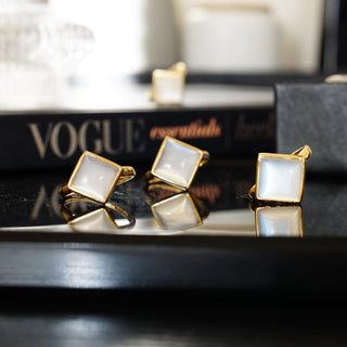 High quality Moonstone Sterling Silver 925 Gold Plated Adjustable Ring