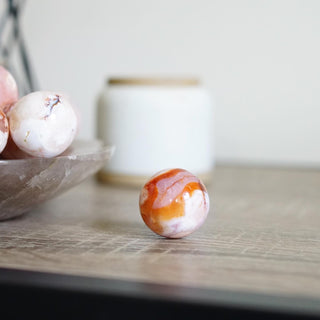 Pink Flower Agate Small Sphere