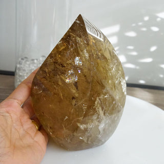 Large Natural Honey Citrine Flame