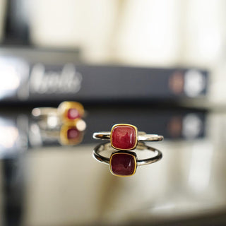 Pink Tourmaline Sterling Silver 925 Adjustable Ring