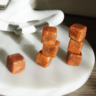 Orange Sunstone small Cube