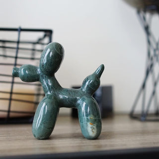 Polychrome Jasper Balloon dog carving