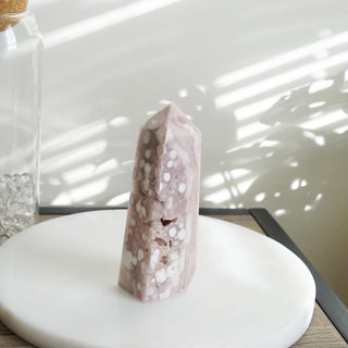 Pink Amethyst Tower with druzy