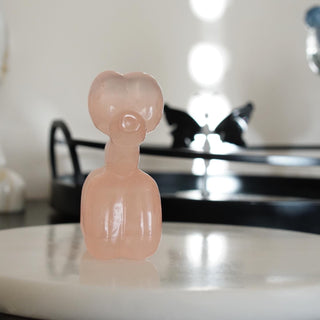 Rose Quartz Balloon Dog carving