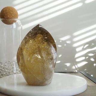 Large Natural Honey Citrine Flame