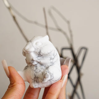 Howlite  Chipmunk carving