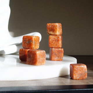 Orange Sunstone small Cube