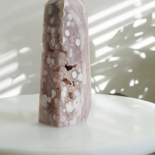 Pink Amethyst Tower with druzy