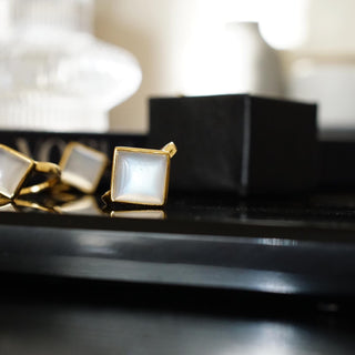 High quality Moonstone Sterling Silver 925 Gold Plated Adjustable Ring