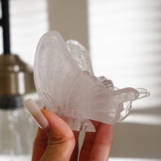 Clear Quartz Butterfly Carving
