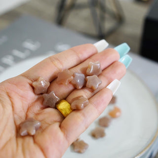High quality Peach Moonstone in Sunstone mini star