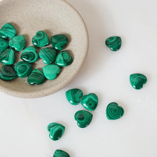 Natural Malachite mini heart