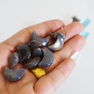High quality Flashy Black Sunstone mini moon