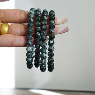 Seraphenite Bead Bracelet ( 7 mm )