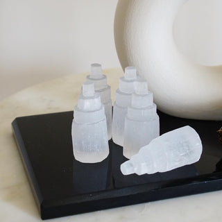 Selenite satin spar small tower | Skyscraperer