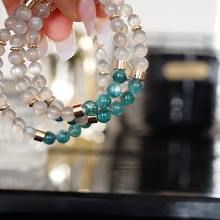 Emerald & Gray Moonstone Bracelet design
