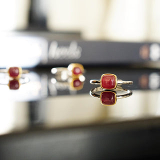 Pink Tourmaline Sterling Silver 925 Adjustable Ring