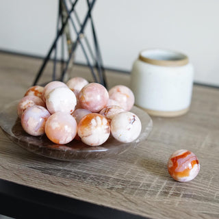 Pink Flower Agate Small Sphere