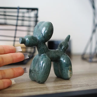 Polychrome Jasper Balloon dog carving