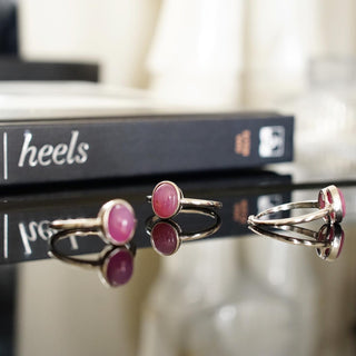 Ruby Sterling Silver 925 Adjustable Ring