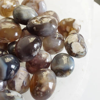 Dark Flower Agate Tumbled