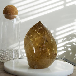Large Natural Honey Citrine Flame