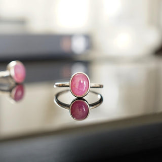 Ruby Sterling Silver 925 Adjustable Ring