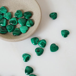 Natural Malachite mini heart