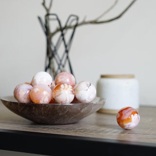 Pink Flower Agate Small Sphere