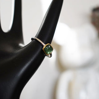 Green Tourmaline Sterling Silver 925 Adjustable ring
