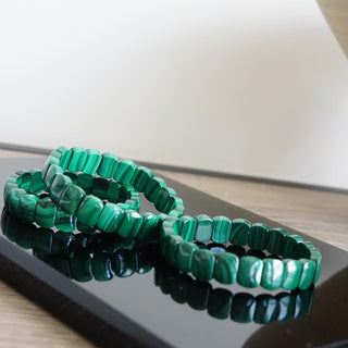 Stretchy Natural Malachite Bangle
