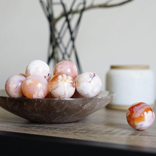 Pink Flower Agate Small Sphere