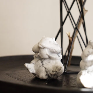 Howlite  Chipmunk carving