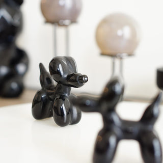Mini Black Obsidian Balloon Dog carving