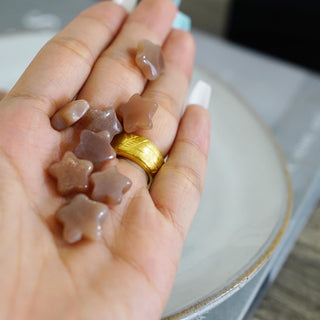 High quality Peach Moonstone in Sunstone mini star