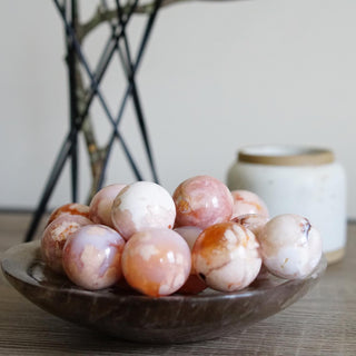 Pink Flower Agate Small Sphere