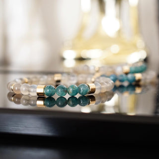 Emerald & Gray Moonstone Bracelet design