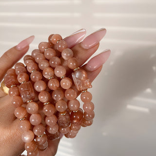 Peach Moonstone Pixiu Bracelet